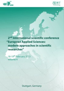 European Applied Sciences modern approaches in scientific researches
